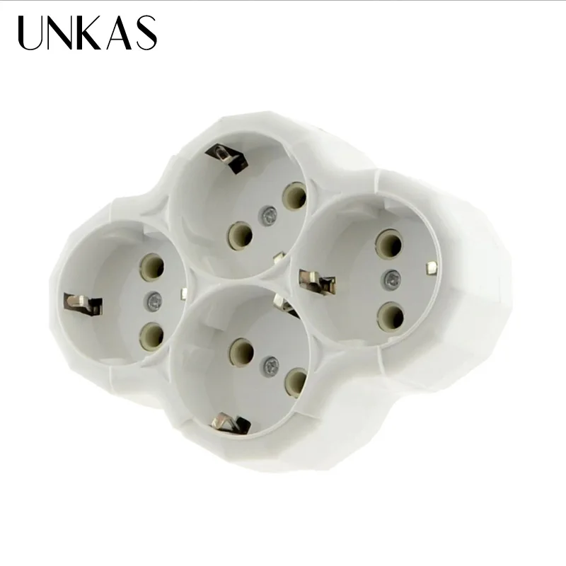 UNKAS четыре розетка Европейская Тип конверсионная вилка для детей от 1 до 4 способ
