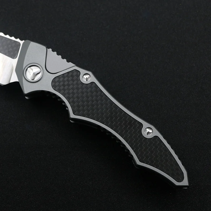 SF OTF Hawk D2 Steel Aviation Aluminum + Carbon Fiber Handle Outdoor EDC Hunting Survival Auto Knife Free Shipping | Инструменты