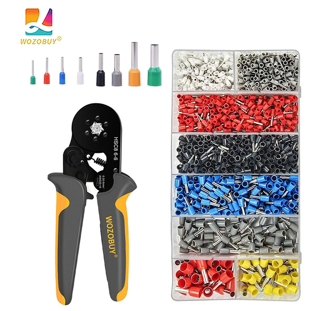 aliexpress.com - WOZOBUY Ferrule Crimper Pliers Set，Wire Crimping Tool Kit with 1200 Terminal Connector Sleeves Electricians for Stripper Wiring
