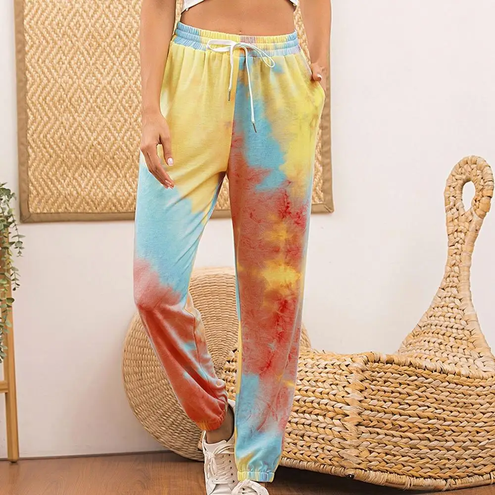 Женские удобные прямые широкие свободные спортивные брюки с карманами