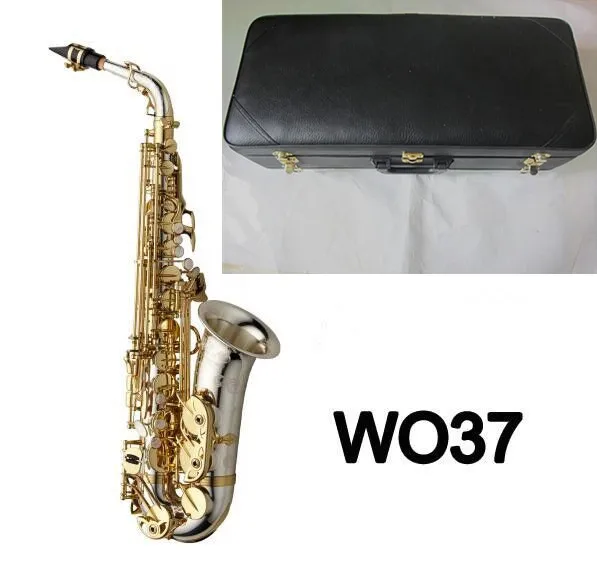 Альт-саксофон W037 никелированный золотой ключ Профессиональный альт-саксофон с