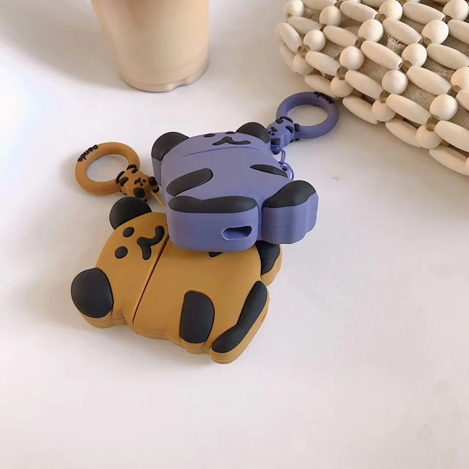 Для AirPods чехол 3D милый мультяшный медведь чехол для наушников для Airpods 2/i10/i11TWS ins стильный защитный чехол с кольцом на палец