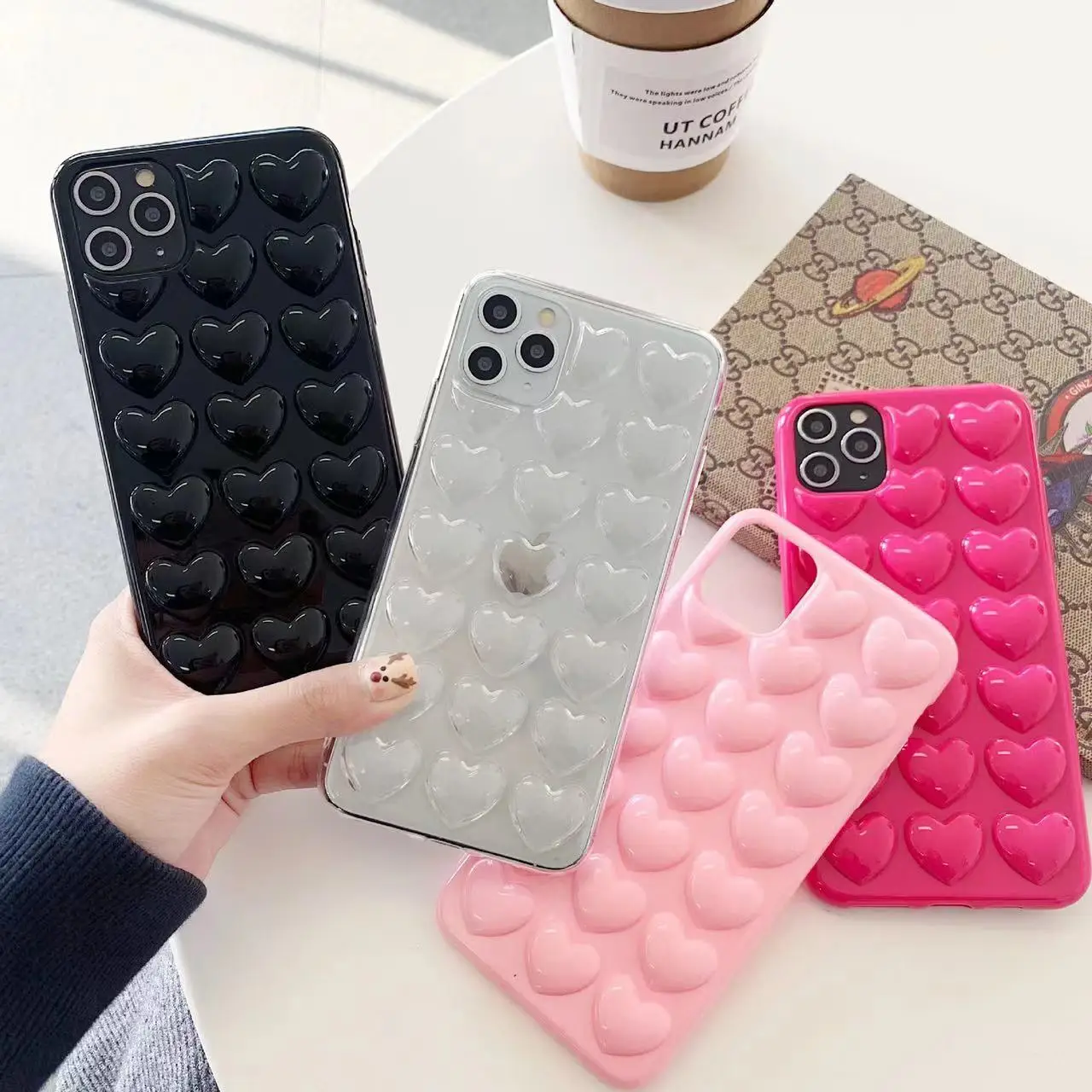 

Loving heart Iphone 12 11 Pro Mobile Phone Case Silicone Soft Back Cover For iPhone Xr Xs Max 7 8Plus