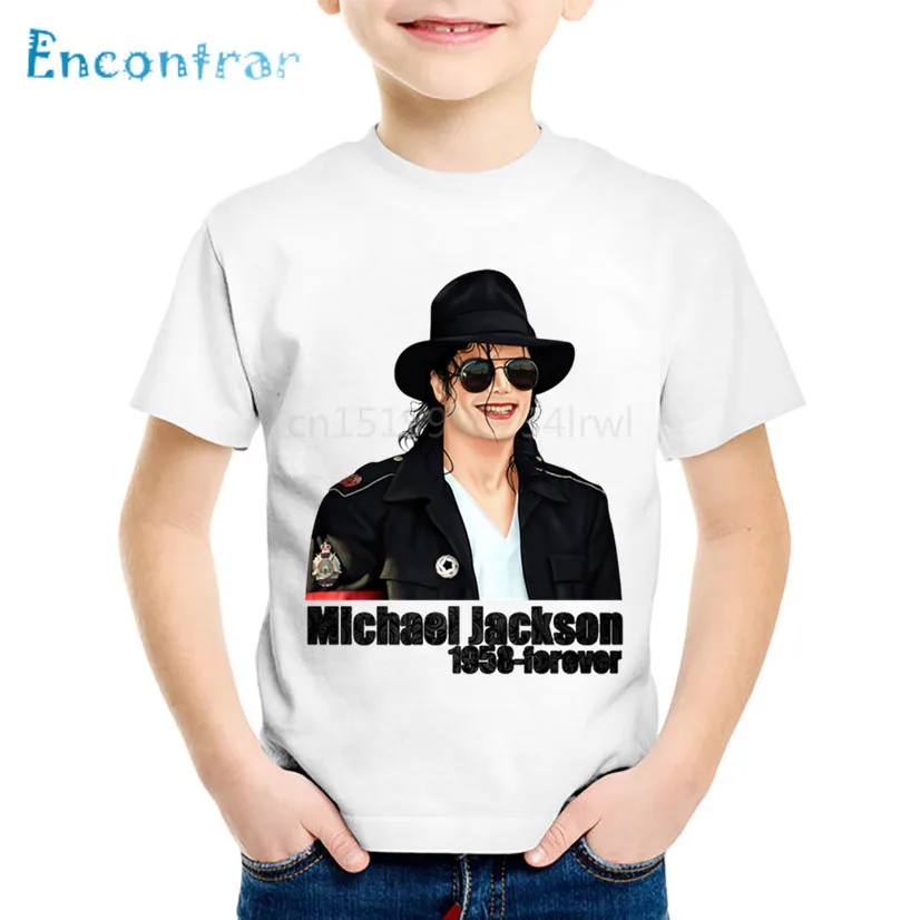 Детская модная Майкл Джексон Рок н ролл крутая футболка детские летние топы для