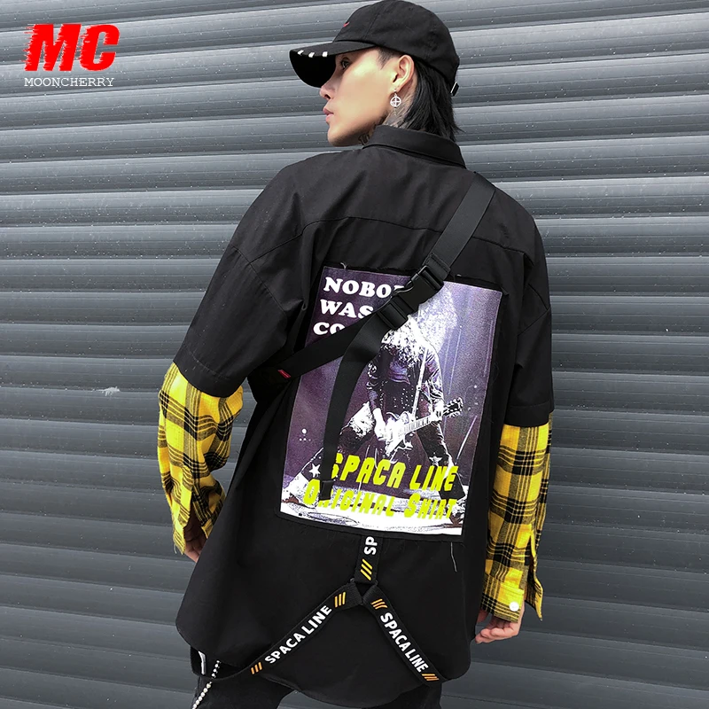 Инс поддельные из двух частей сетки оснастки рубашки женщин хип-хоп средней