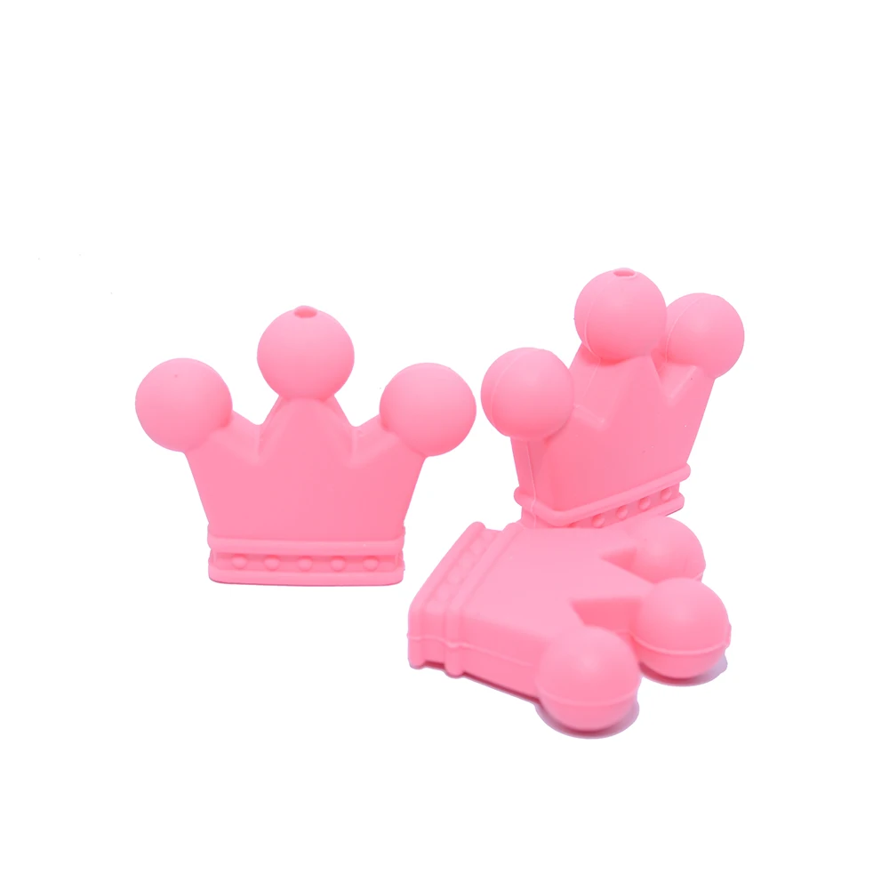 100 шт. силиконовые бусины в виде короны для прорезывания зубов самостоятельного