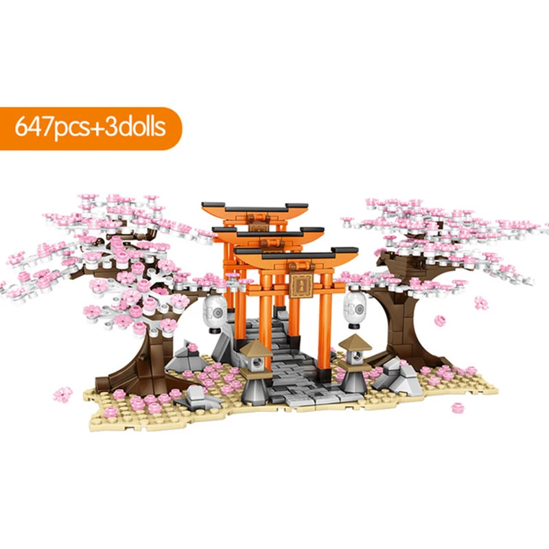 2020 город улица вид Сакура ларек Inari Shrine блоки друзья вишневого цвета пейзаж дом