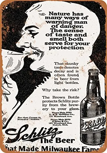 

Metal Sign - 1914 Schlitz Beer and Brown Glass - Vintage Look