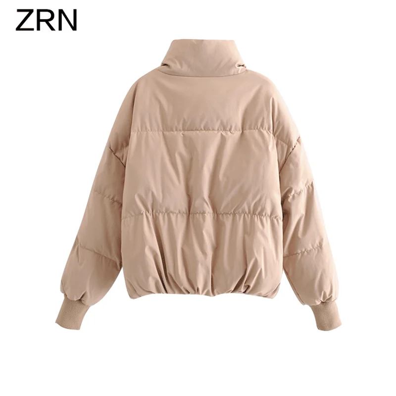 ZRN women 2020 fashion winter solid loose coats zipper pockets casual jackets warm parkas female coat jacket thick tops | Женская одежда