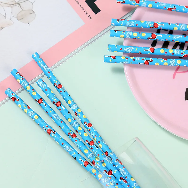 25 шт. соломинки для напитков голубое золото розовый Фламинго одноразовые