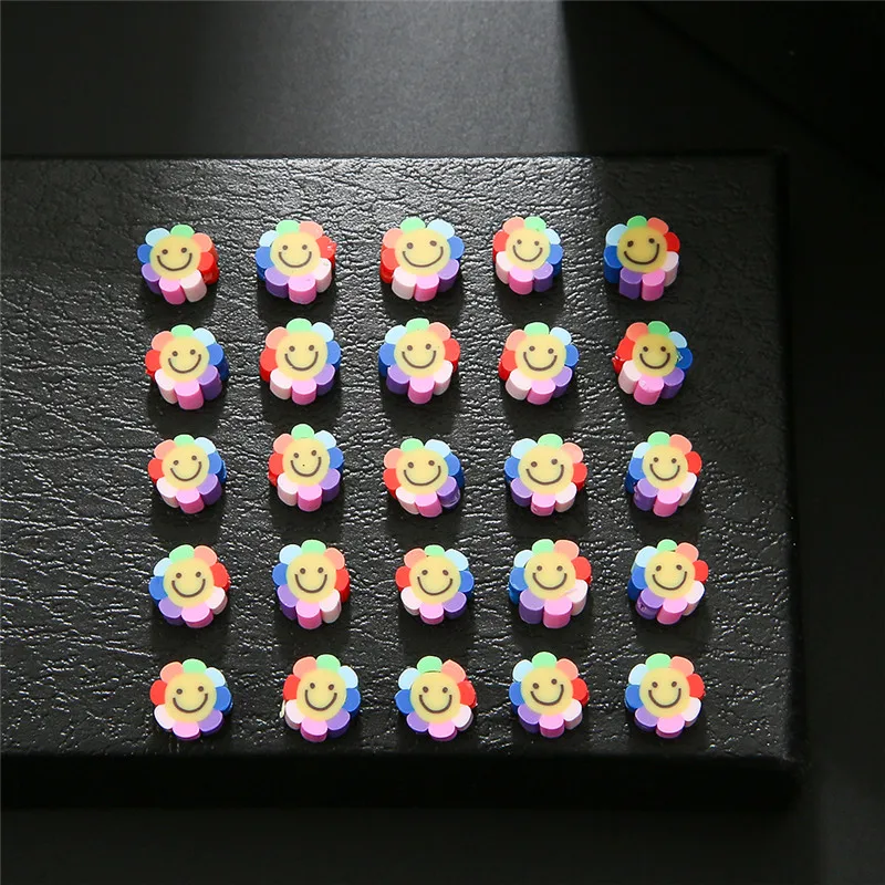 

Sansango 50pcs Mixed Sun Flower Smile Polymer Clay Spacer Beads For Jewelry Making DIY Bracelet Necklace Accessories Wholesale