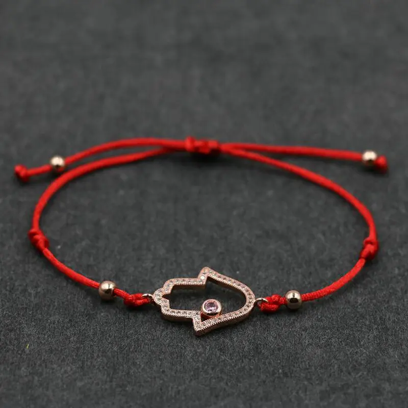 Для женщин Хамса рука Фатимы &quotКрасная веревочная нить строка браслет повезло