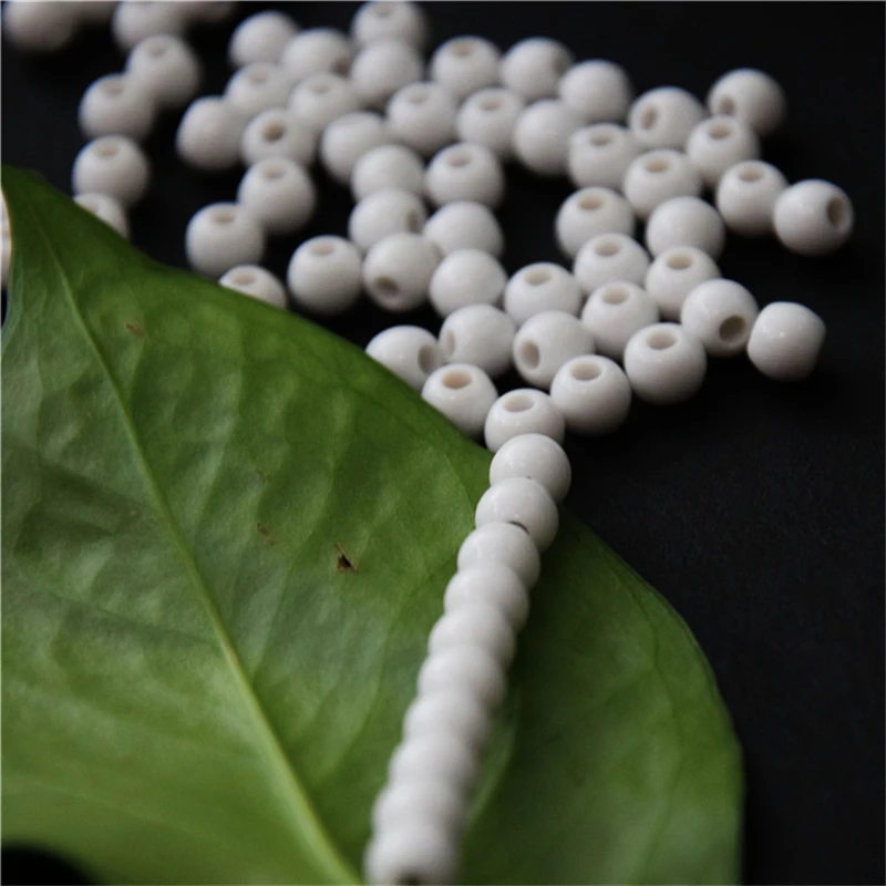 

5 шт., белые керамические круглые бусины диаметром 6 мм