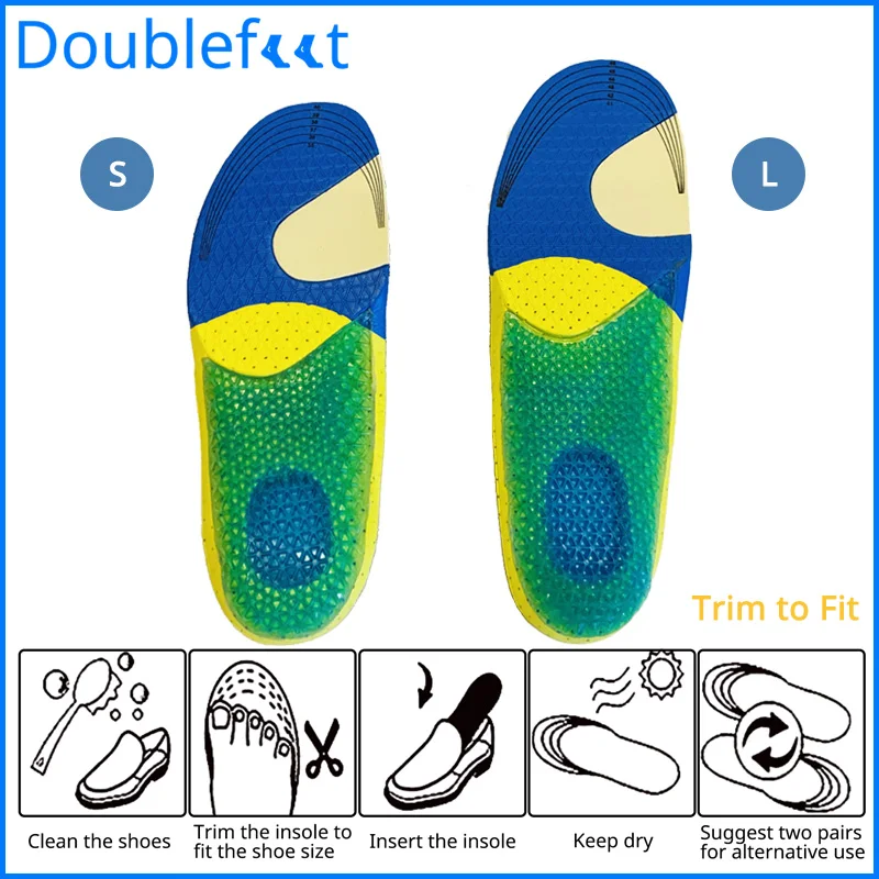 

Massaging Gel Insoles, Shock Absorption for Rapid Foot Pain Relief, Relieve Flat Feet, Care for Plantar Fasciitis