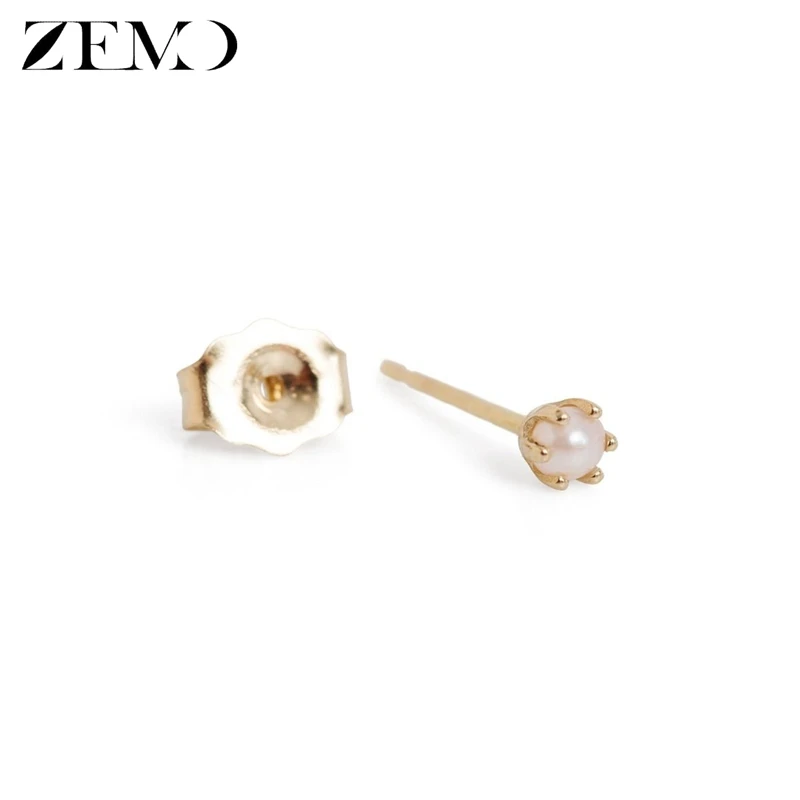 ZEMO женские золотые мини серьги-гвоздики &quotПланета&quot серьги минималистичные с