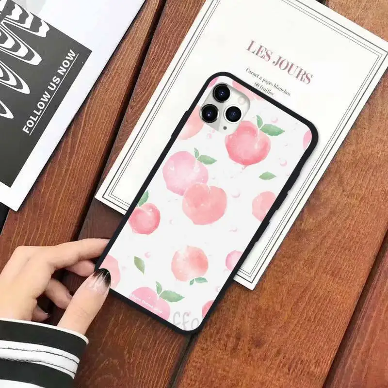 

Summer Cute Cartoon Fruit Holder Phone Case for iPhone 11 12 pro XS MAX 8 7 6 6S Plus X 5S SE 2020 XR