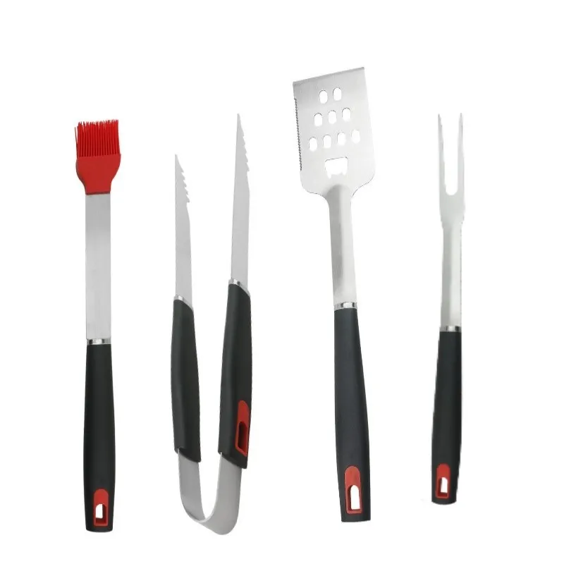 

4PCS Stainless Steel Barbecue Tool Set Fork Tongs Grilling Spatula BBQ Tong Food Clip Barbecue Brush Fork For Kitchen Tools
