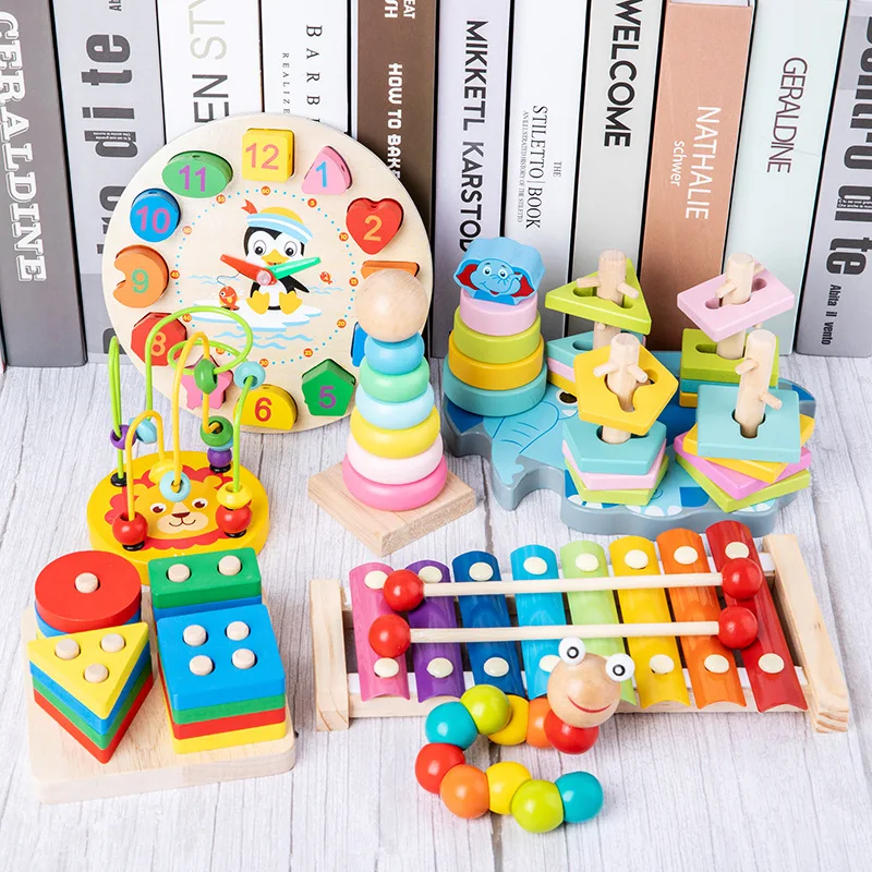 

Baby Educational Toys Wooden 3D Toys Montessori Early Learning Baby Birthday Christmas New Year Gift Toys for Children