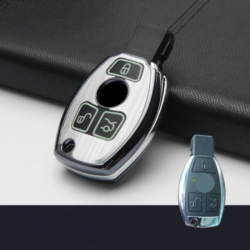 Для Benz натуральная кожа 2 & 3 Кнопка смарт ключ для автомобиля чехол Mercedes