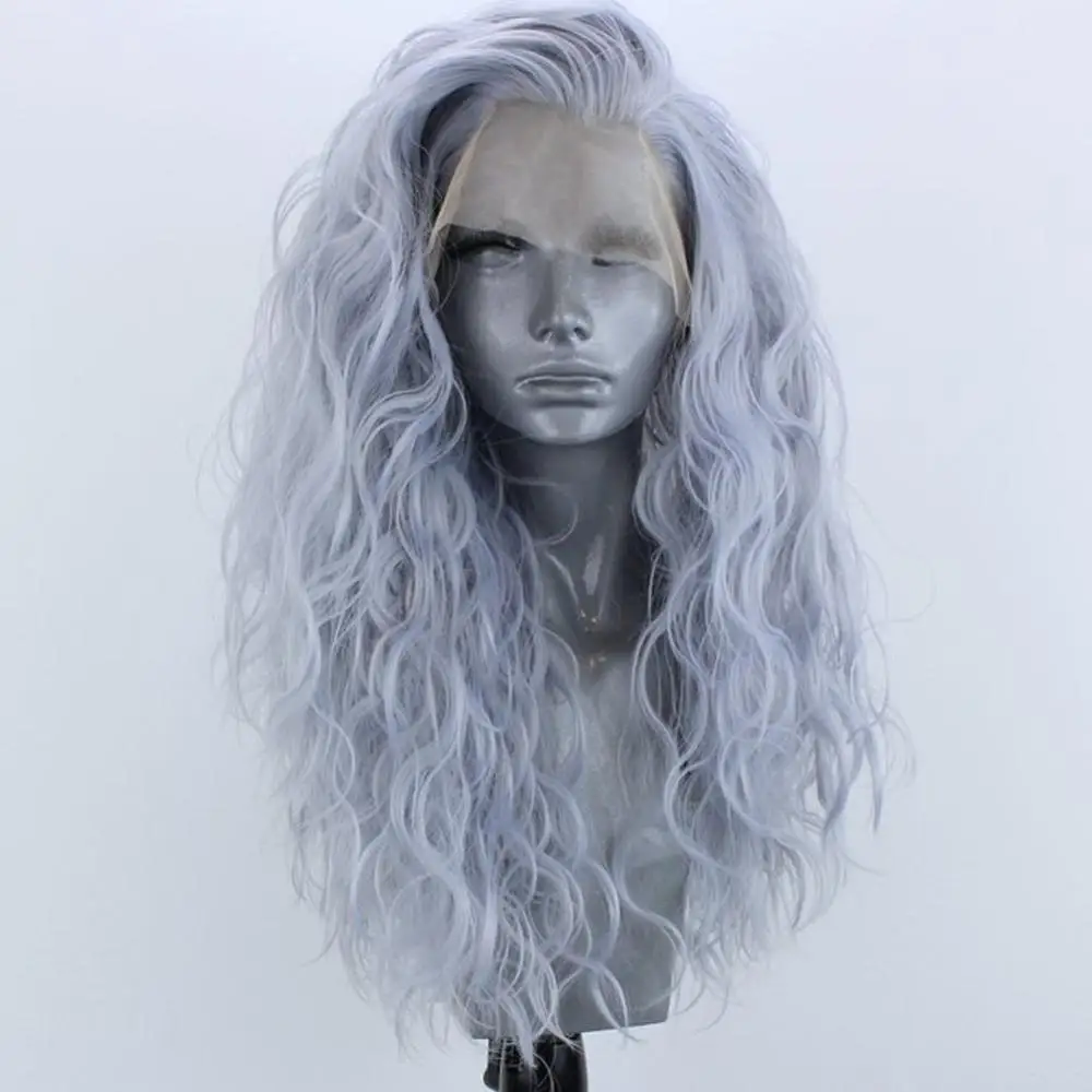 Websterwigs серые свободные вьющиеся синтетические кружевные передние парики для