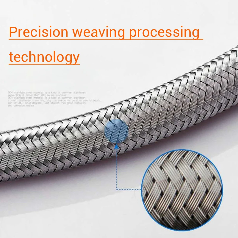 Гибкий шланг для подачи воды из нержавеющей стали SUS304 металлическая труба 2 шт.