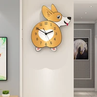 lovely cartoon wall clock creative modern animal dog wall clock acrylic silent reloj de pared cocina study decoration dm50wc
