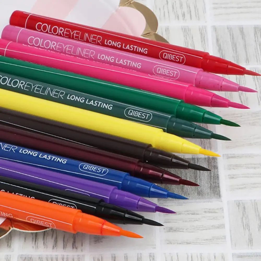

12 Colors Cat Eye Makeup Waterproof Colorful Liquid Eyeliner Pen Make Up Comestics Long-lasting Black Eye Liner Pencil Makeups