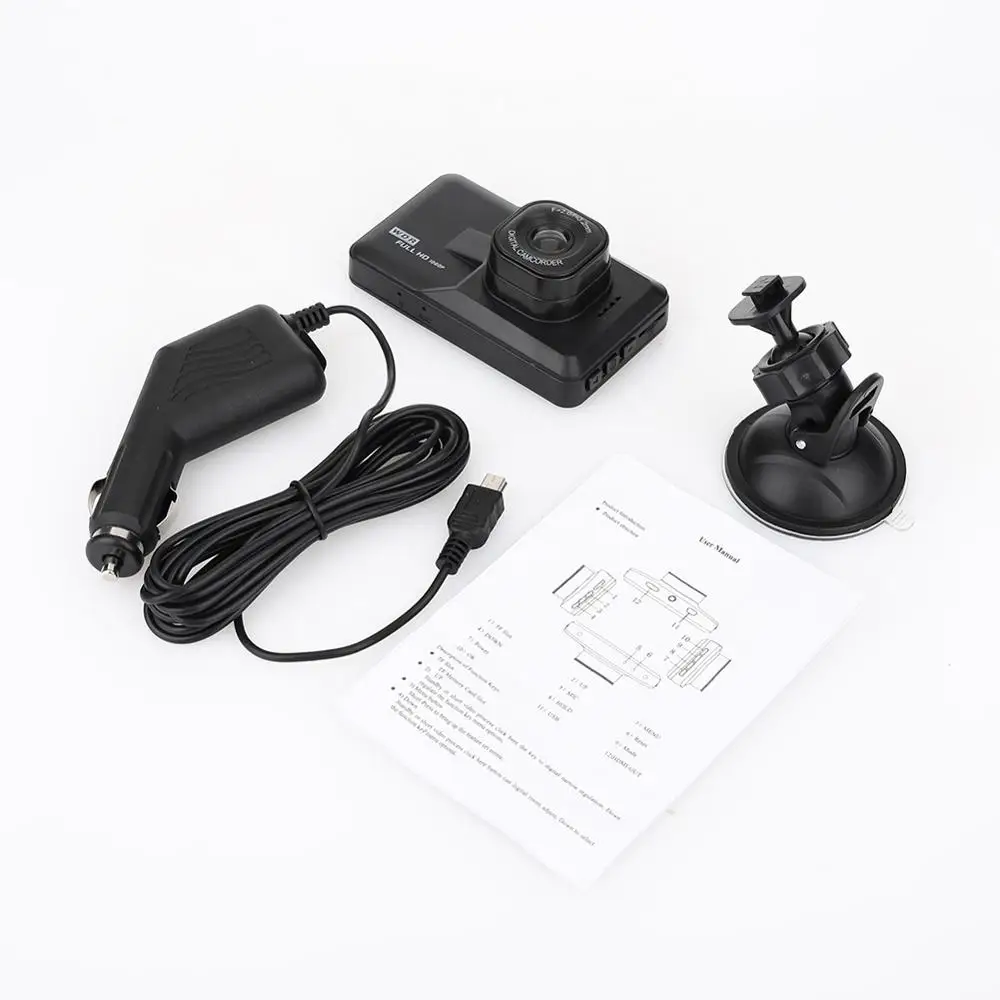 3-дюймовый Автомобильный видеорегистратор Full HD 1080P видеорегистраторы движение FHD