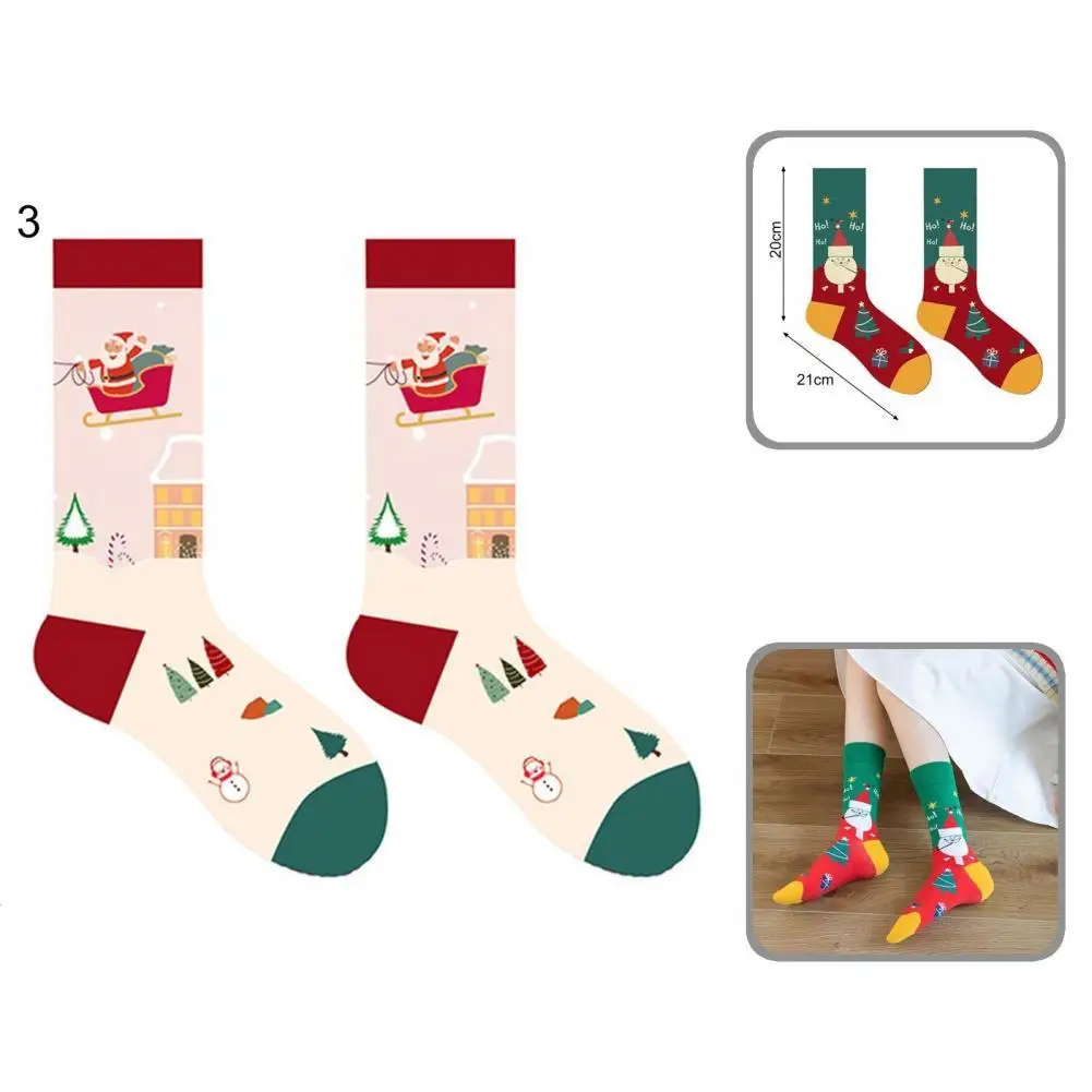 

Эластичные носки 1 пара, высококачественные носки средней длины, рождественские носки для кровати, Хлопковые вязаные носки, устойчивые к ра...