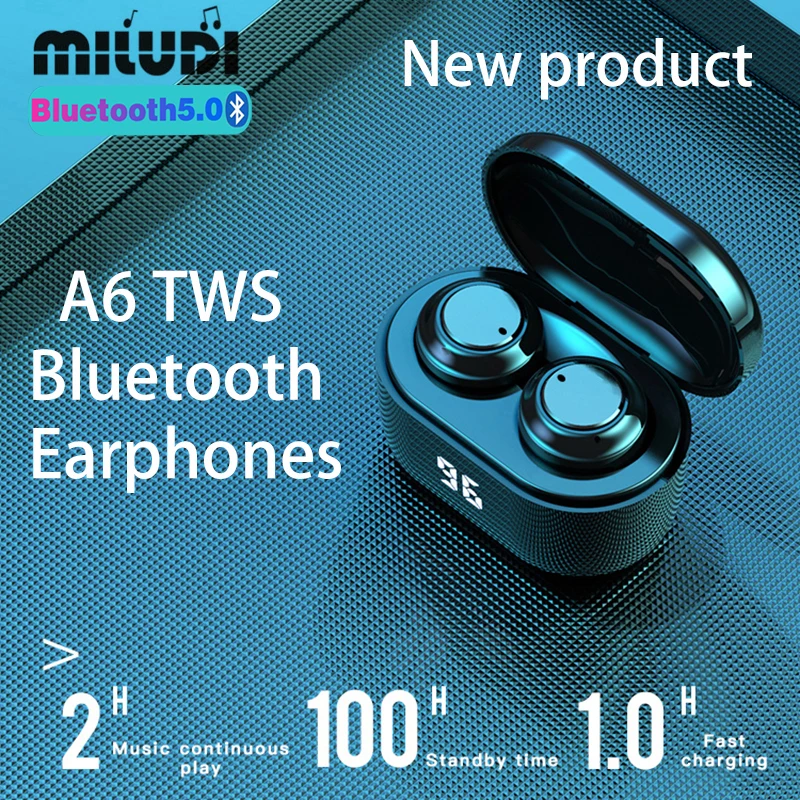 

TWS A6 Mini Wireless Earphones Bluetooth Headset Sport Earbuds IPX5 Waterprool Music Headphones For Xiaomi Huawei Samsung Iphone
