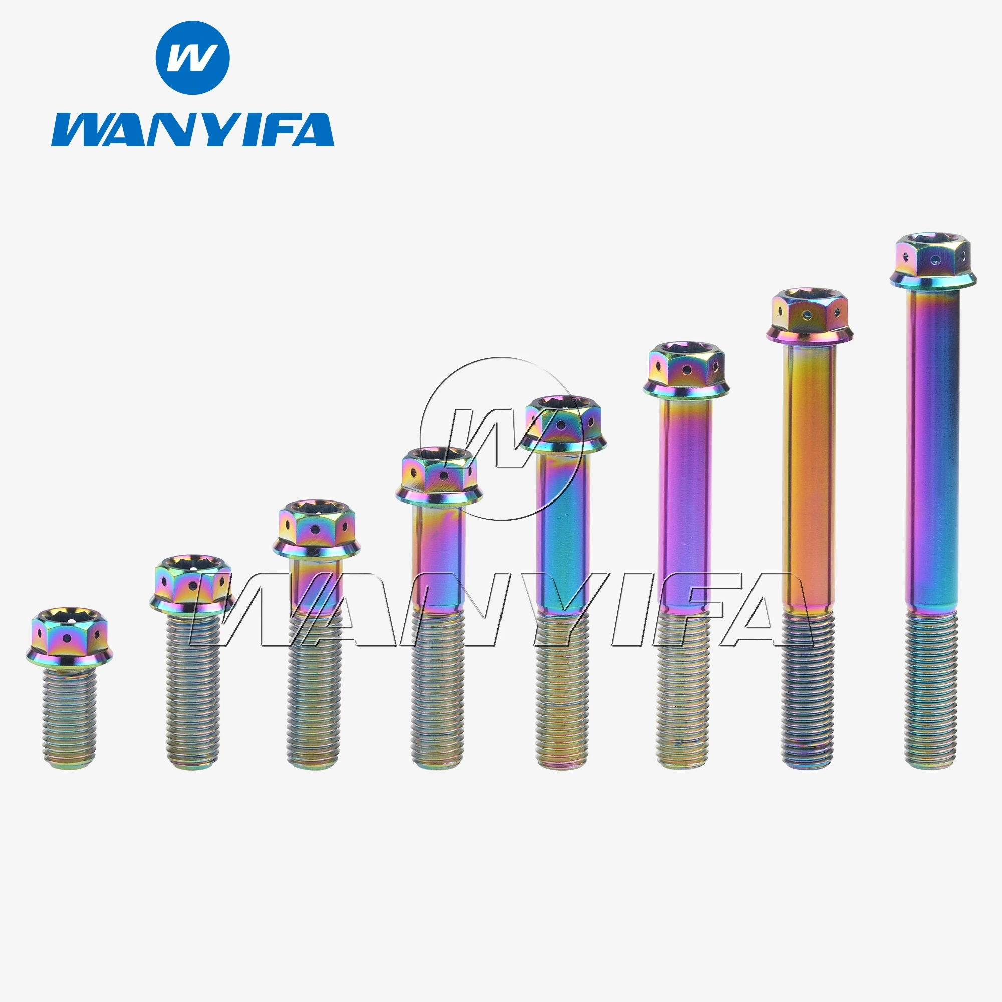 

Wanyifa Titanium Ti Bolt M10x20~90mm Pitch1.25/1.5mm Flange Hexagon Screws for Motorcycle Disc Brake Modification