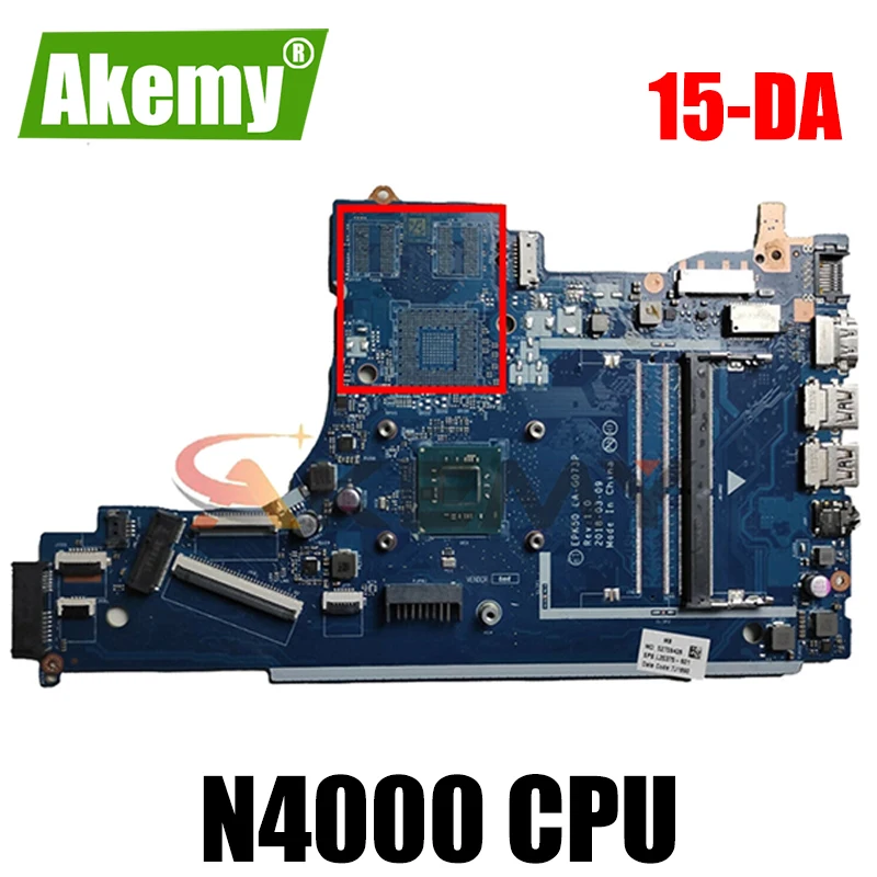 

High quality PC For HP 15-DA Laptop Motherboard With N4000 CPU L20372-601 L20372-001 EPK50 LA-G073P DDR4 100% Tested Fast Ship
