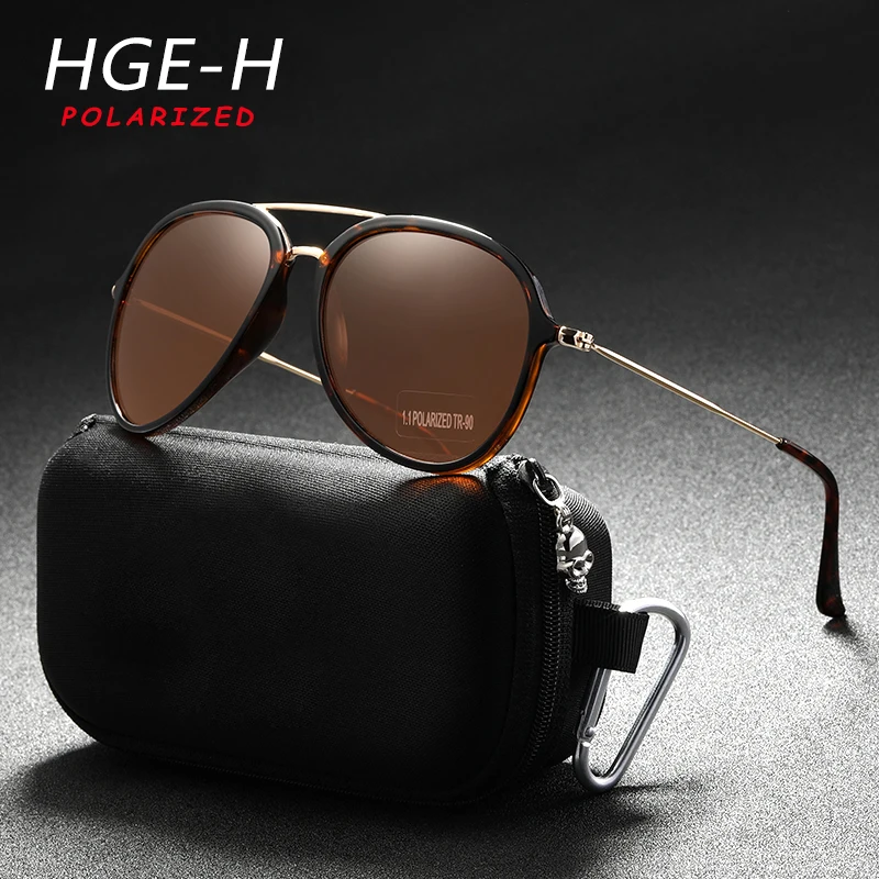 HGE-H классические Ретро стиль поляризационные солнцезащитные очки мужские