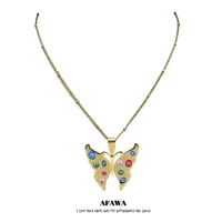 stainless steel islam colorful turkey eyes butterfly statement necklace for womenkids gold color necklaces jewelry n5223s02