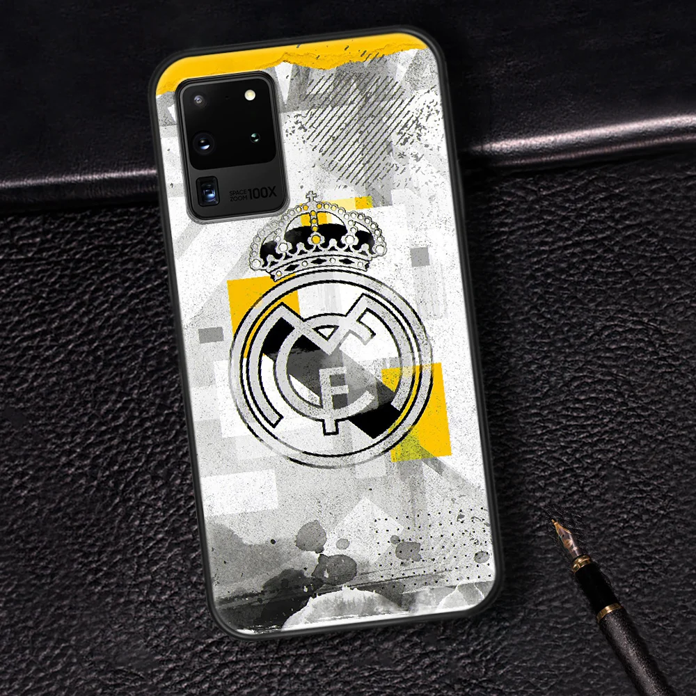 

Football Soccer Ball Game LOGO Phone Case Cover Hull For Samsung Galaxy S 6 7 8 9 10 e 20 Edge Note 8 9 10 Plus black Bumper