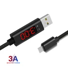 3A Напряжение Ток дисплей Нейлон Плетеный 8 Pin Быстрая зарядка кабель для передачи данных для iPhone XS MAX XR X 8 7 6S Plus 6S 5s SE iPad Air 1 2