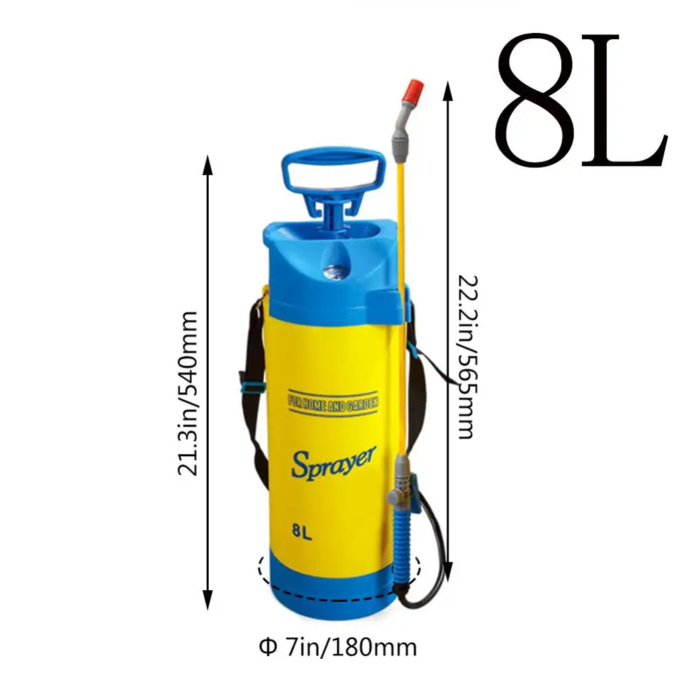 B Yellow 8L 5л 3л полив оросительный инструмент маленький садовый распылитель Лейка Садовые принадлежности для полива Цветок спрей бутылка портативный - Цвет: B Yellow 8L