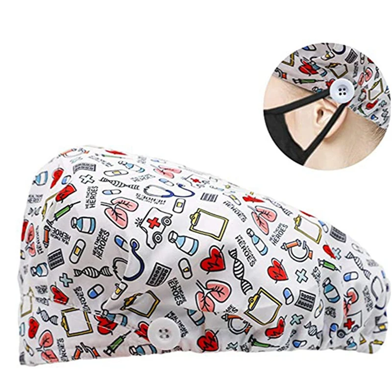 

Unisex Cotton Adjustable Pet Work Hats Dust Cap Nursing Cap Elastic Beauty Hats Beauty Salon Pet Scrubs New Baotou Hat Wholesale