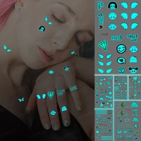 finger text wings waterproof temporary sticker luminous lovely fake tattoo face party gift human body art kids child