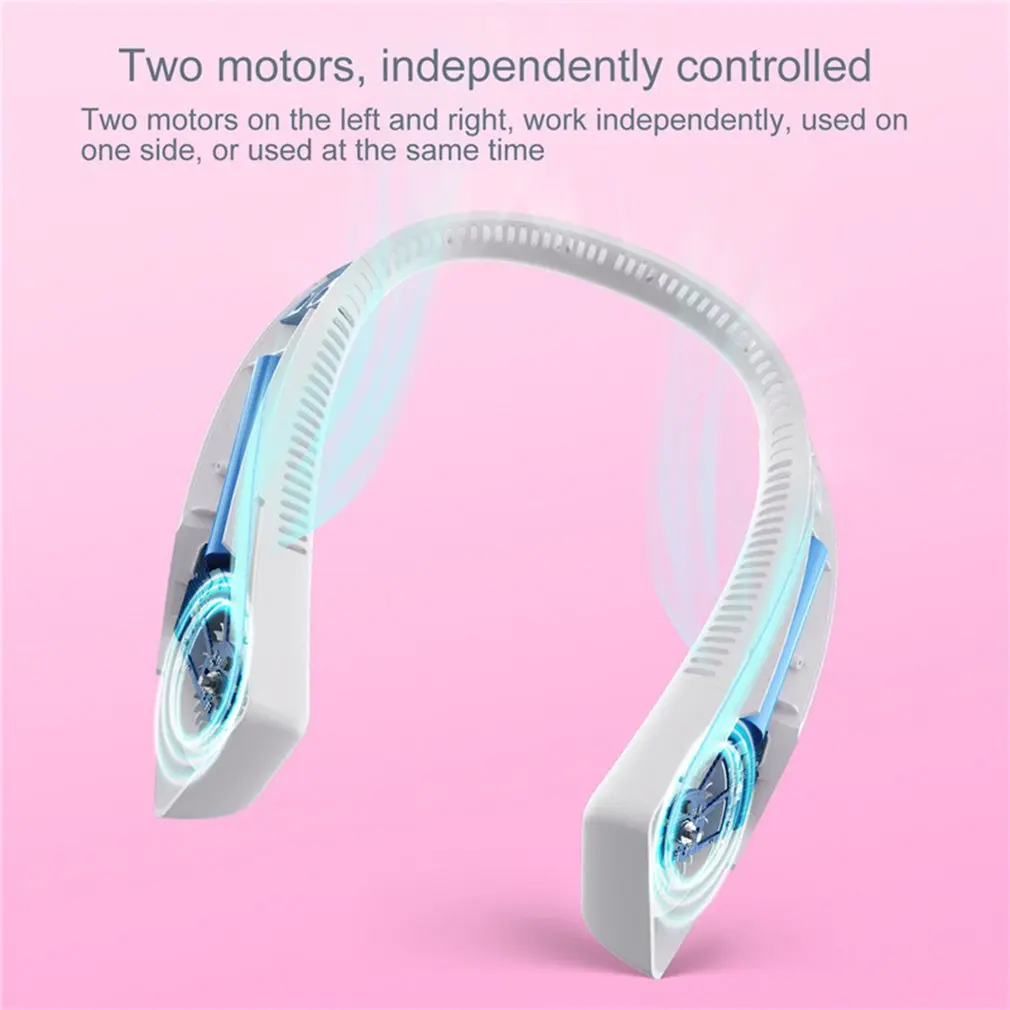 

Mini Bladeless Fan Neck Fan USB Rechargeable Fan Mute Sports Fans Hanging Neck Fans Air Cooler For Dormitory Home Office