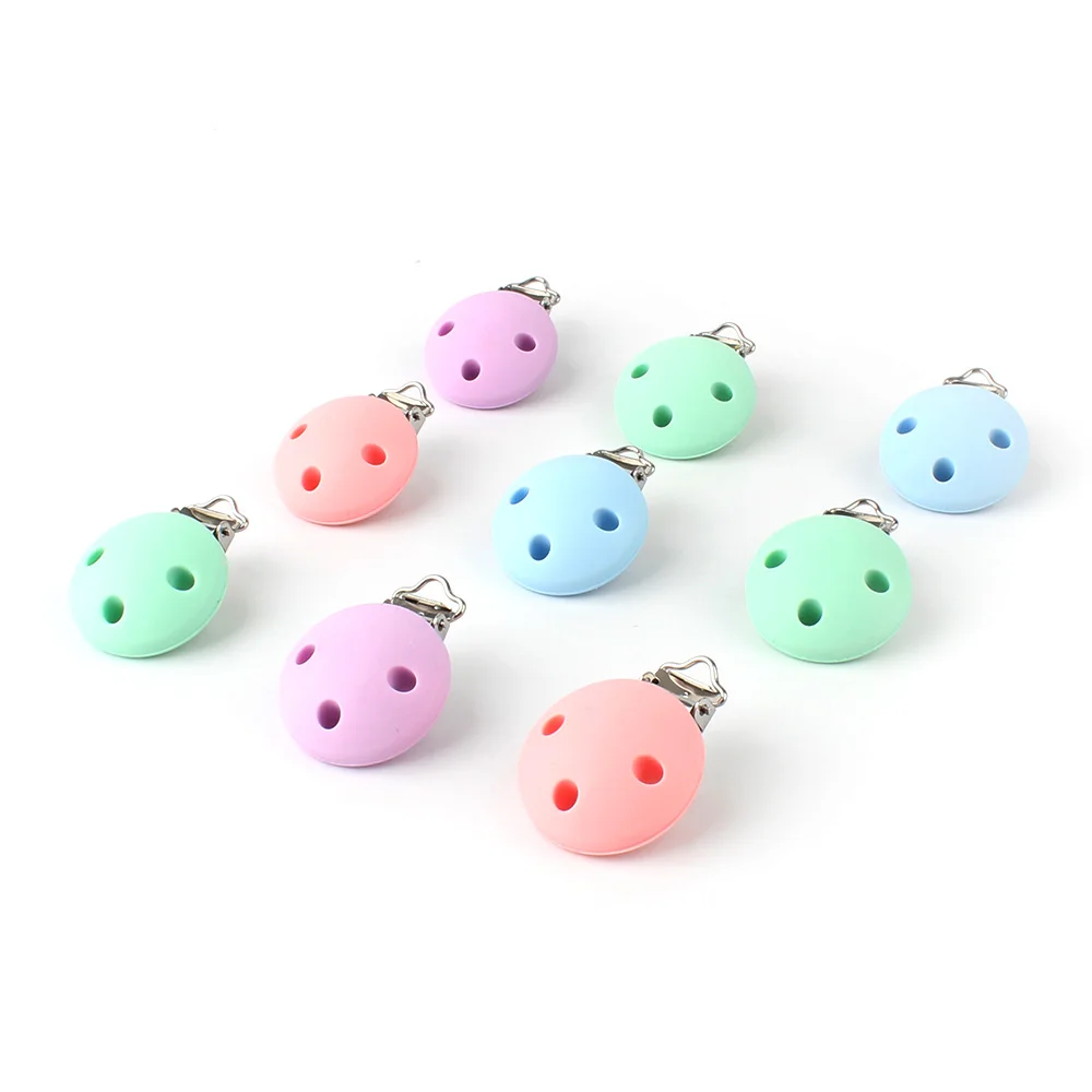 20pcs Round Silicone Pacifier Clips Holder BPA Free DIY Baby Teether Dummy Chain Accessories For Babies | Мать и ребенок