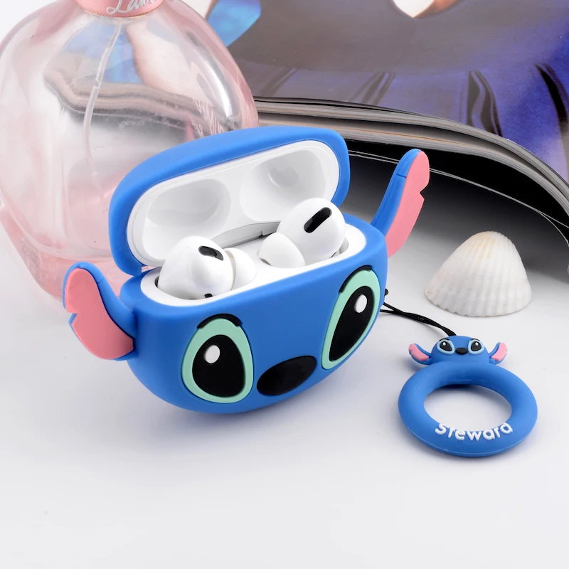 3D чехол для наушников для Airpods Pro Чехол Силиконовый Ститч Кот Мультяшные наушники/Earpods чехол для Apple Air pods Pro 3 чехол Брелок