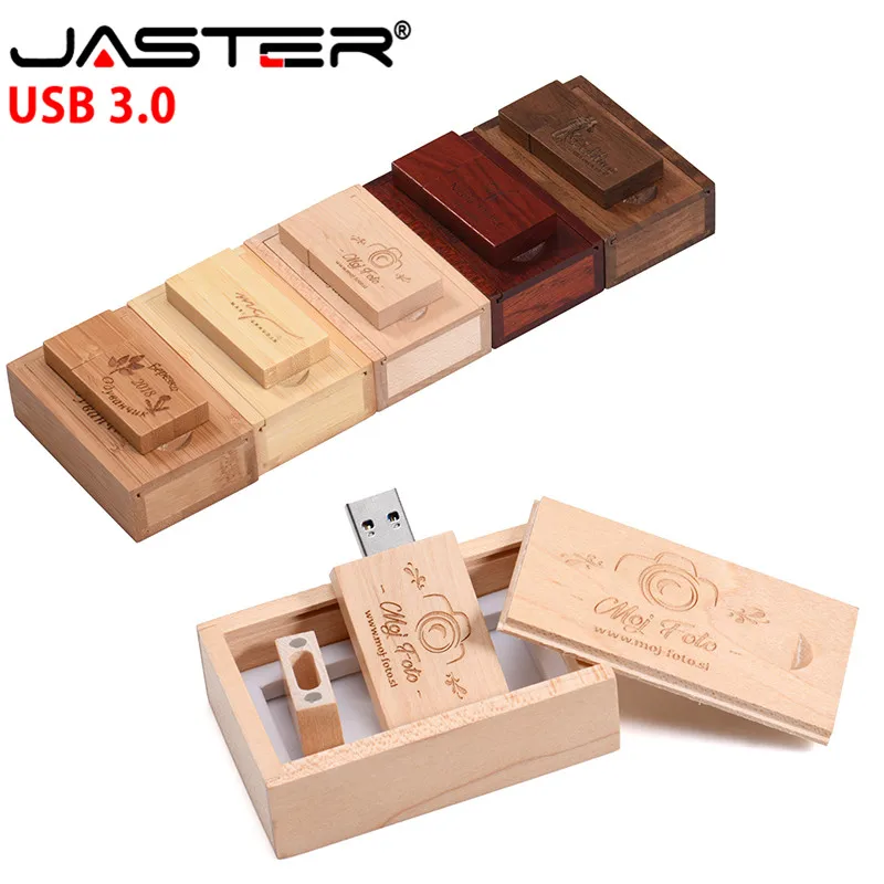 JASTER(более 10 шт. бесплатный логотип) USB 3,0+ деревянная коробка usb флэш-накопитель 4 ГБ 8 ГБ 16 ГБ 32 ГБ 64 ГБ Свадьба сфотографировать в честь подарка