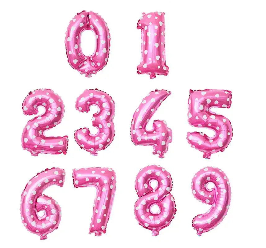 fancy pink 16 32 дюймов фольгированные воздушные шары на день рождения воздушные гелиевые цифры шары цифры Свадьба С Днем Рождения украшения Детские воздушные шары для дня рождения - Цвет: fancy pink