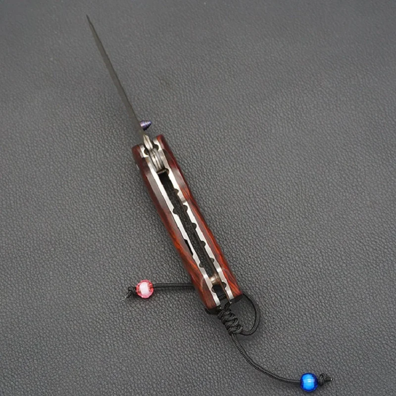 Новый складной нож дамасская рукоятка из сандалового дерева походные ножи для