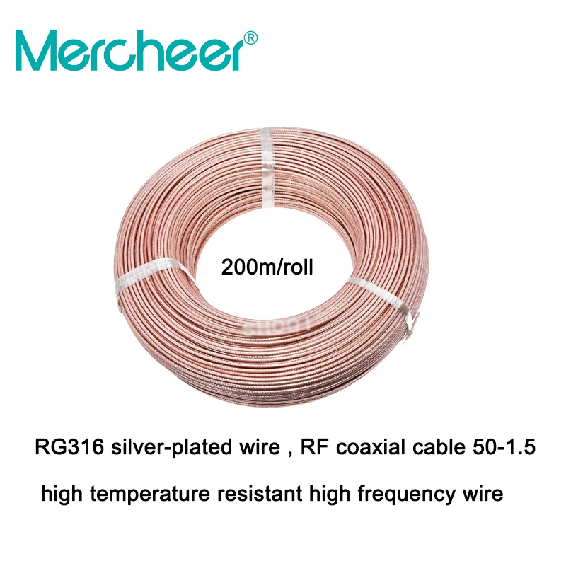 

Коаксиальный кабель RG316, 50 ом, с посеребренным проводом, 50-1,5, термостойкий, высокочастотный, подача RG178 50-1,0