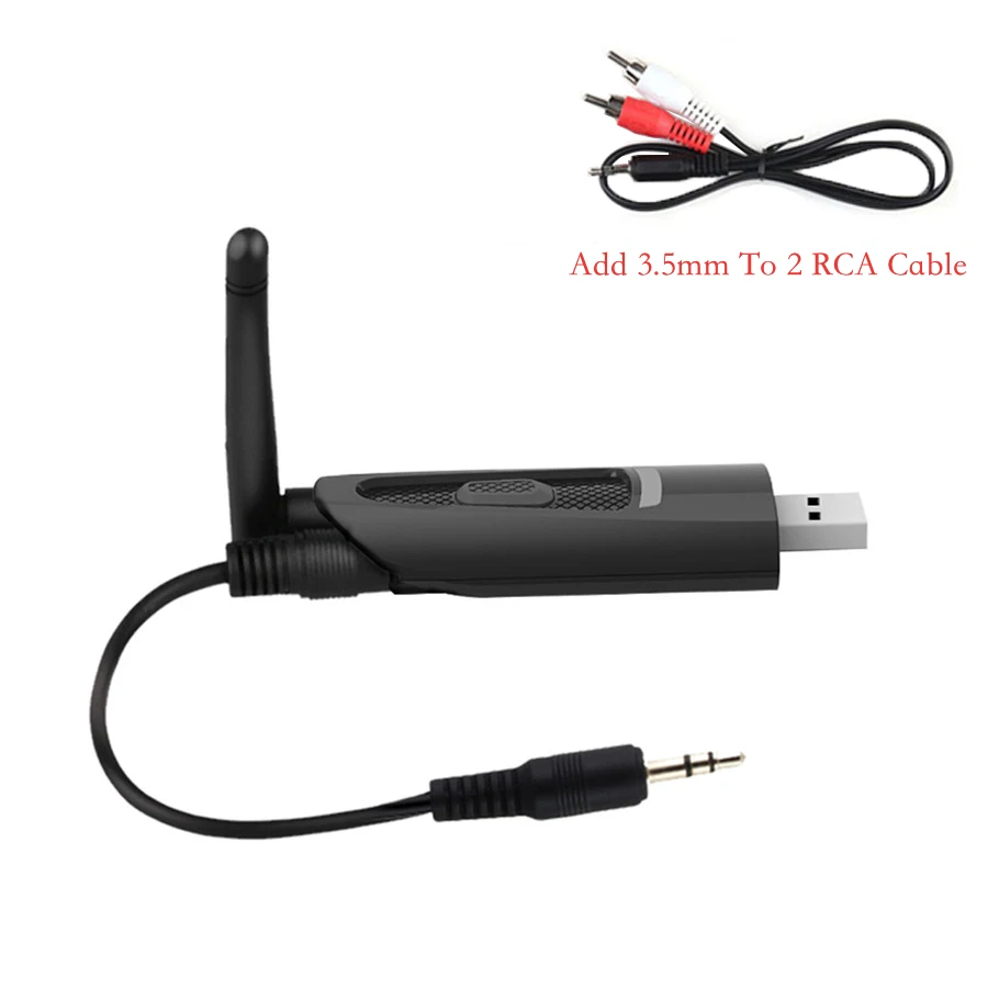 AptX с низкой задержкой и большим диапазоном APTX LL USB Bluetooth 5,0 передатчик для ТВ Беспроводной USB/3,5 мм AUX/2 RCA аудио адаптер для PS4 PC - Цвет: Add RCA Cable