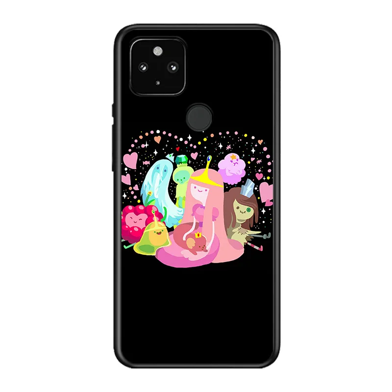 

Adventure Time Cute Finn Jake Soft TPU Silicone Black Cover For Google Pixel 5 4A 5G 4 XL Phone Case