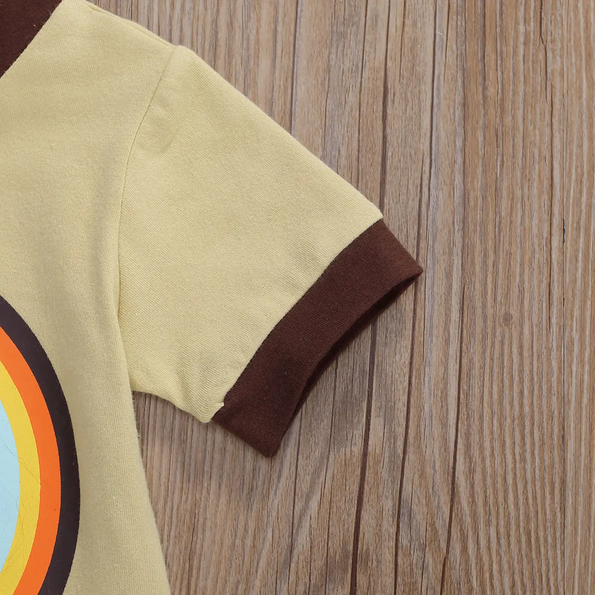 Летний комплект из футболки и шортов для малышей креативная рубашка с коротким