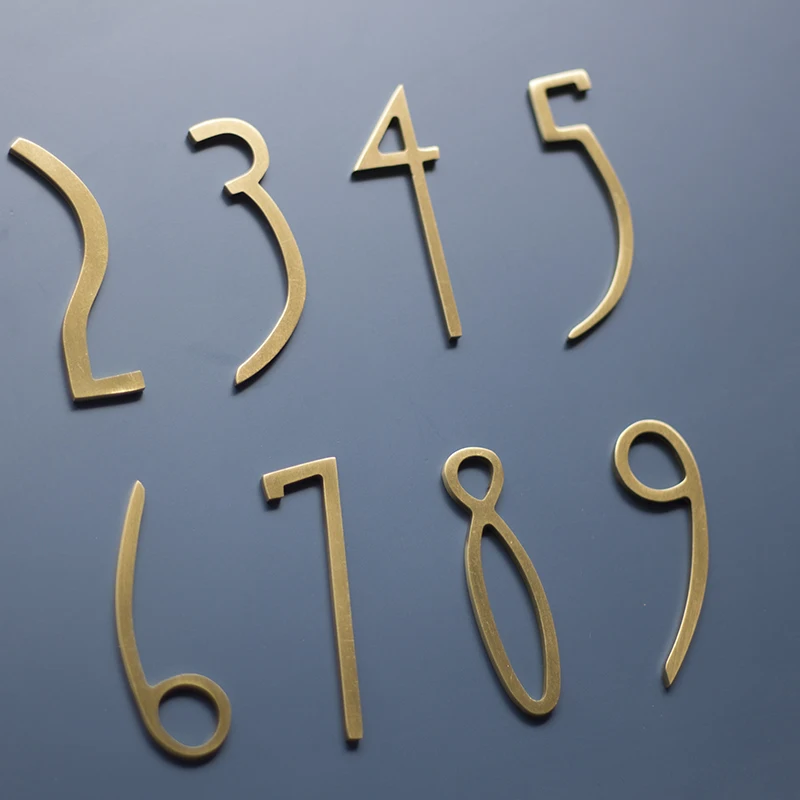 Золотые латунные цифры декоративные настенные номера дверей дверные тарелки для